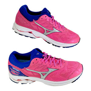 Mizuno Womens Wave Rider 21 Pink Blue Running Shoes Sneakers Womens Size 9